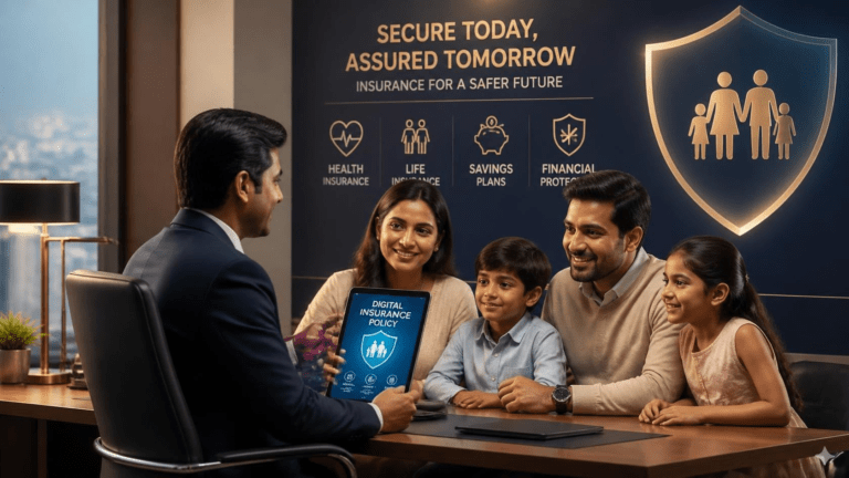 Insurance Advisor in Jalandhar helping a family choose the right health and life insurance plan at DRJ Wealth
