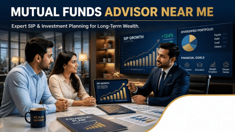 Mutual Funds Advisor Near Me helping an Indian couple plan SIP and mutual fund investments at DRJ Wealth
